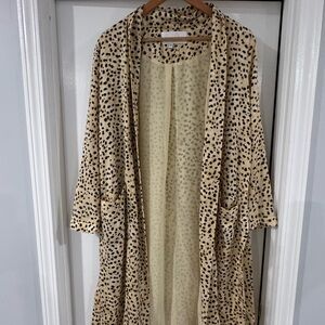 cupcakes & cashmere Tan and Black Leopard Print Coat